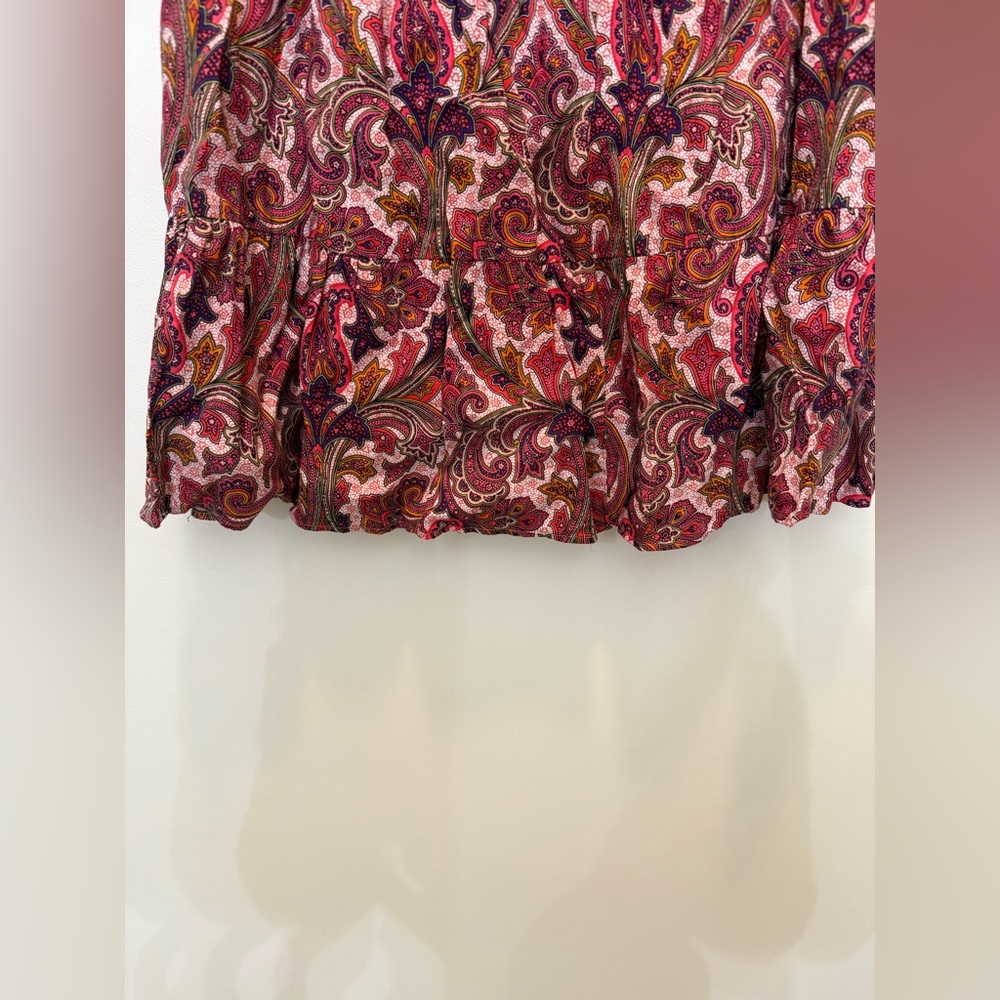 Anne Taylor‎ Paisley Print Dress with Tie Keyhole Neckline - Size XS - Picture 6 of 8